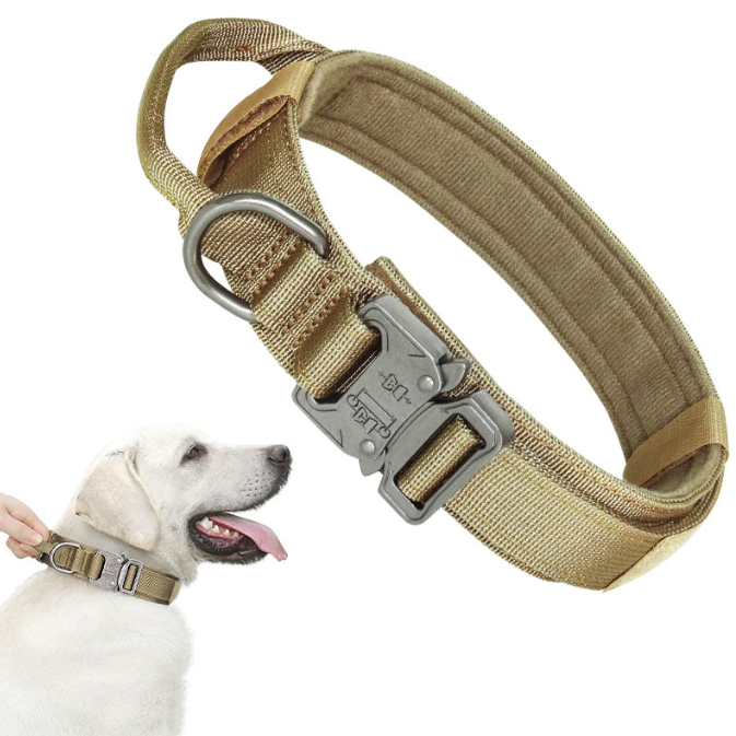 Custom soft pet no pull adjustable metal buckle dog harness leash set Tactical training nylon dog collar and leash set