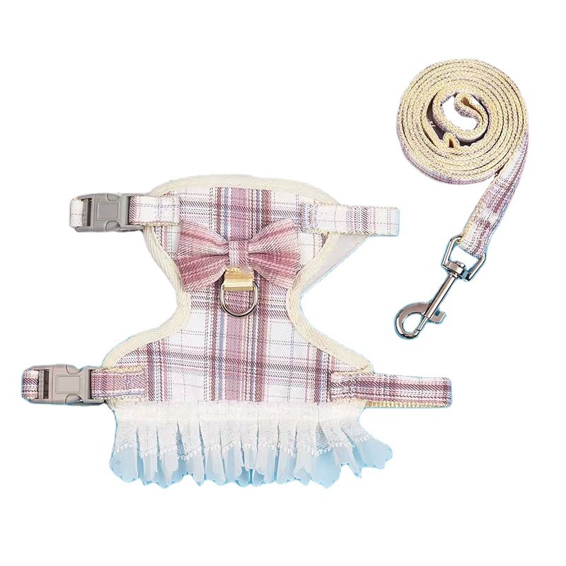 Manufacturers wholesale pet dog cat belt bear chest strap adjustable vest type belt set collar accessories