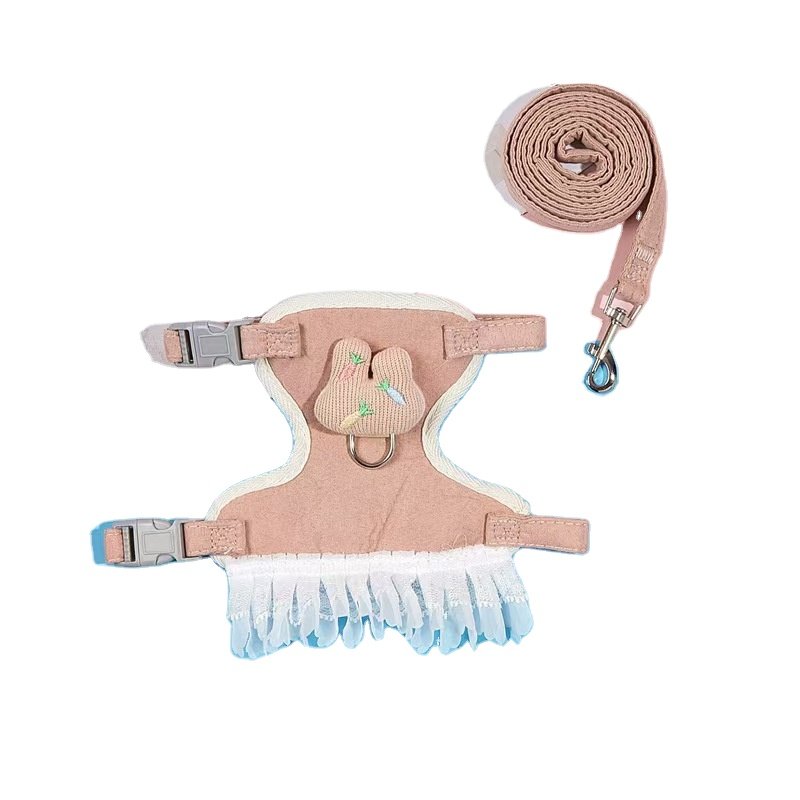 Manufacturers wholesale pet dog cat belt bear chest strap adjustable vest type belt set collar accessories