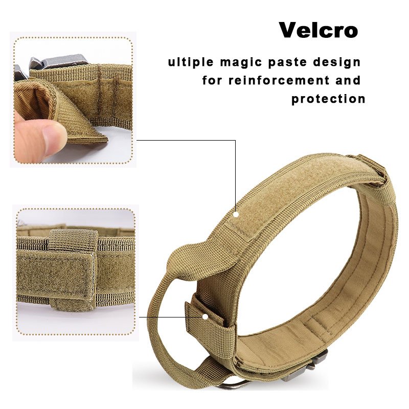 High strength nylon tactical dog collar adjustable outdoor pet dog training collar