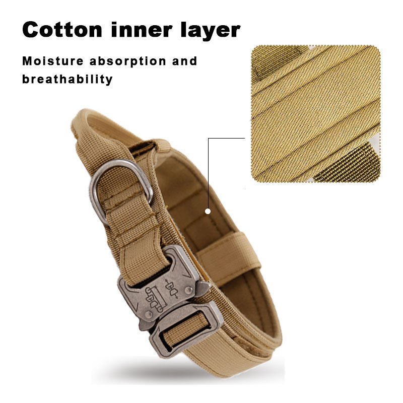 High strength nylon tactical dog collar adjustable outdoor pet dog training collar