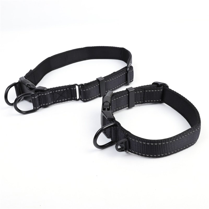 Customized Pet Collar Light-weight Pet Collar Adjustable Reflective Dog Collars & Leashes for Pet Nylon Outdoor 2 Pcs