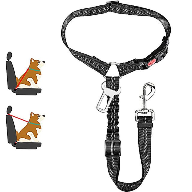 New Solid 2 in 1 Dog Harness Leash Pet Car Seat Belt BackSeat Safety Belt Adjustable for Kitten Dogs Collar Pet Accessories