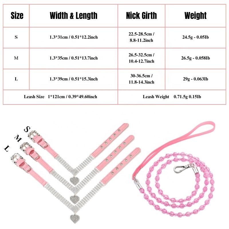 "Discover Pet Accessories: Elegant Jeweled Accents for Style - Featuring Adjustable Collars & Leashes"
