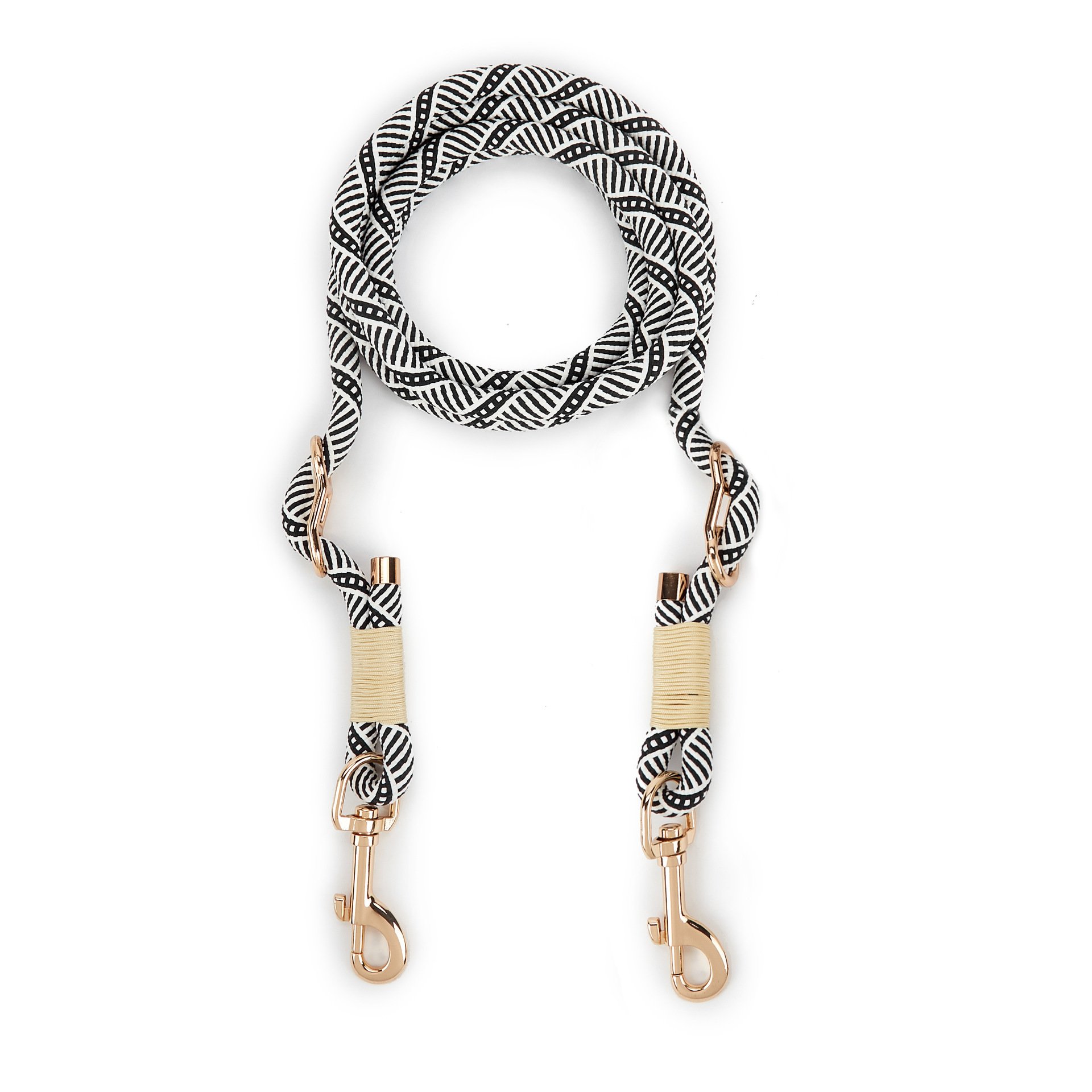 Modern hand-woven dog leather straps lead the way in luxury heavy-duty multi-use 10-in-1 hands-free pet leashes