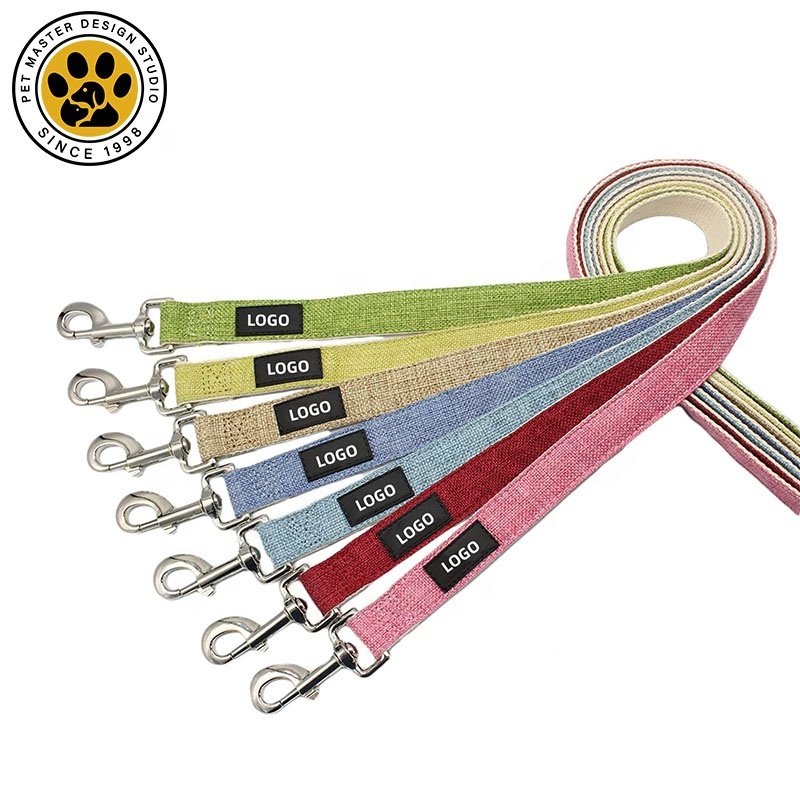 SinSky Plain Color Eco-friendly Organic Hemp Pet Leash Dog Collar Leash Set Dog Lead With Matching Leash And Harness buckle set