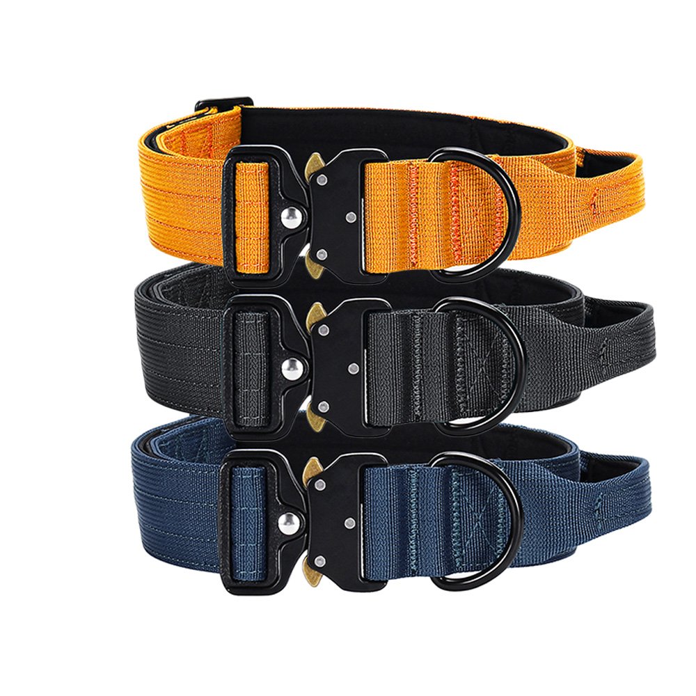 Wholesale Pet Dog Collar With Handle Soft padded German Shepherd Collar for Medium and Large Dogs Heavy Duty Tactical Dog Collar