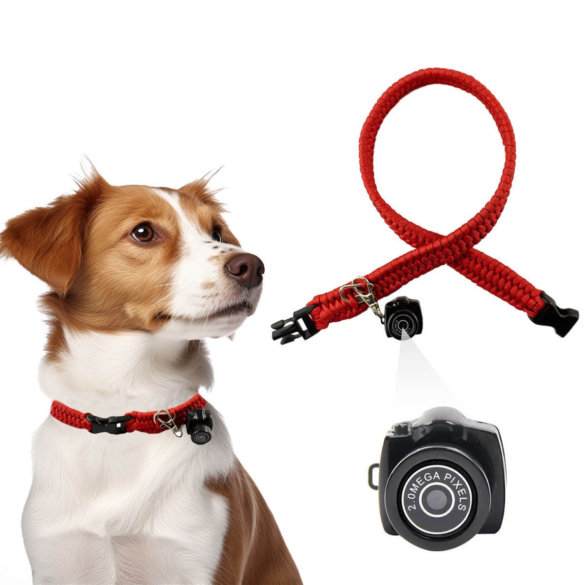 Wholesale Pet Supplies Paracord Braided Pet Camera Collar Teddy Pomeranian Comfortable Dog Collar Neck