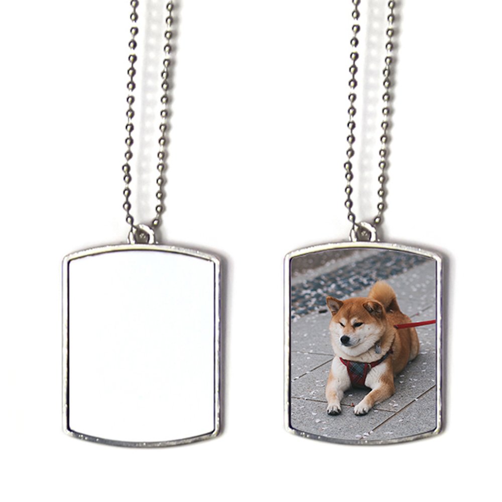 Prosub Sublimation Blank Pet Tag Double Side Zinc Alloy Military Name Dog Tags Necklace Sublimation Dog Tags
