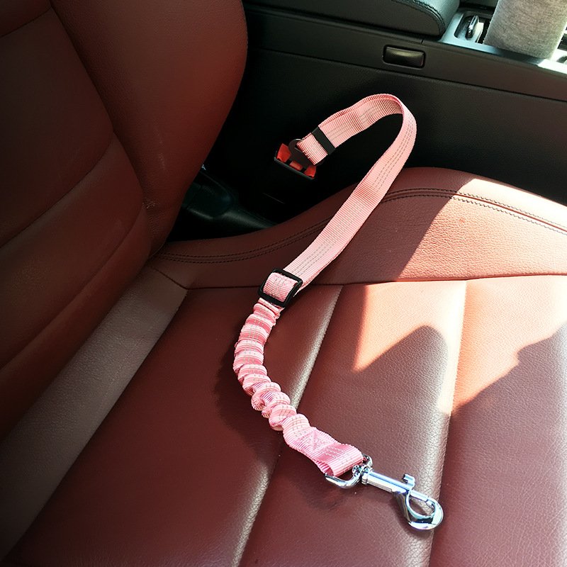 Pet Dog Collars Leashes Luxury Nylon Custom Reflective Dogs Leash Adjustable Safety Bungee Pet Dog Cat Car Seat Belt