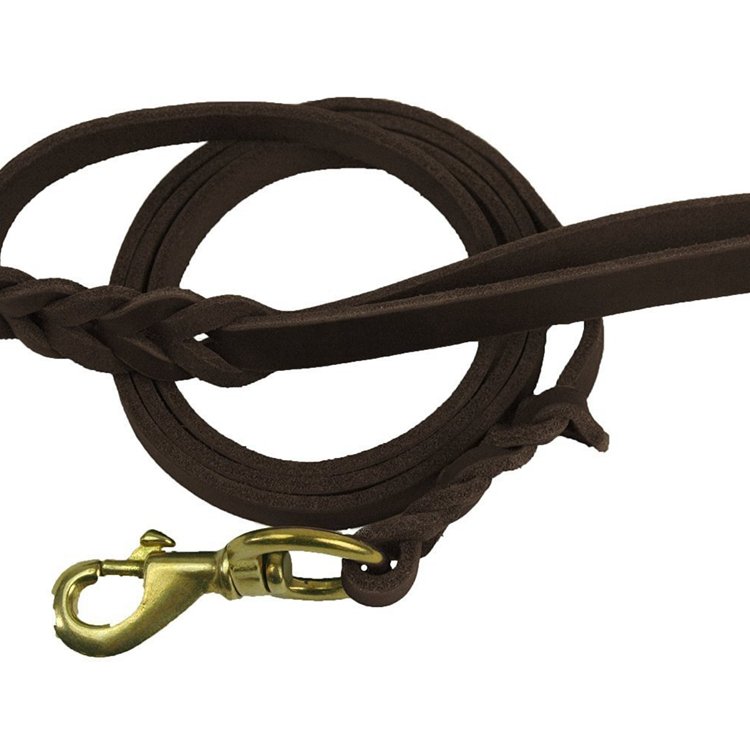 Genuine leather classic pet custom hands free dog leash brown 1/2" wide 4 ft basset hound