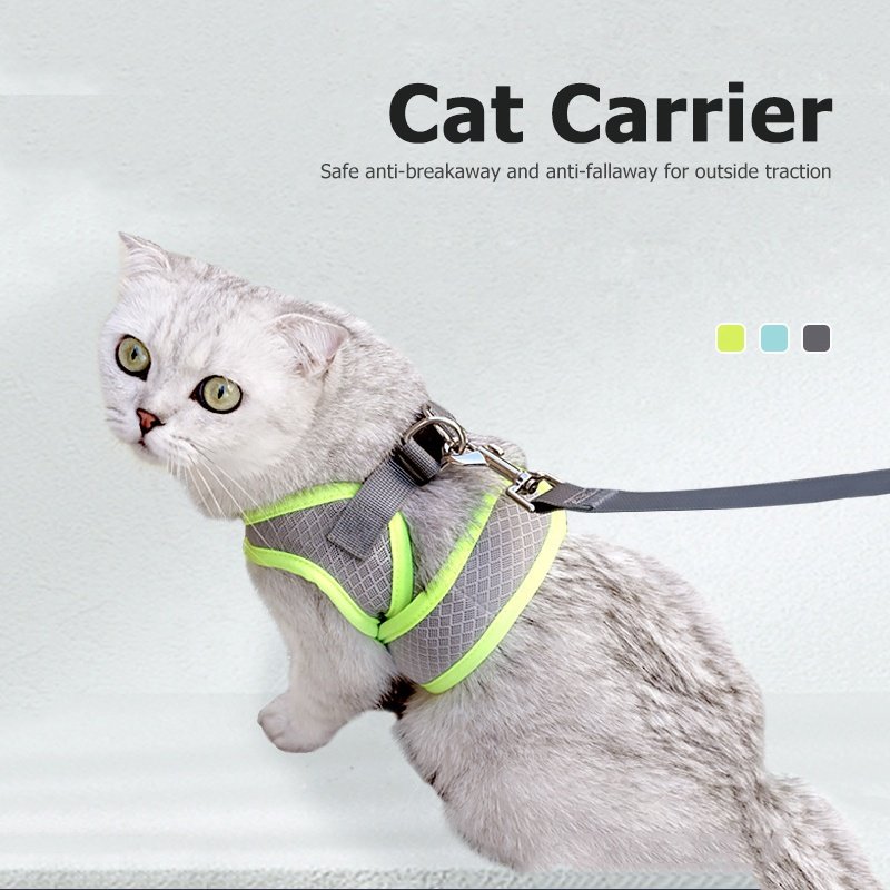 Cat Accessories Adjustable Prevents Breakaway Pet Cat Harness mesh comforts Custom Logo High Quality Cat Harness and Leash Set