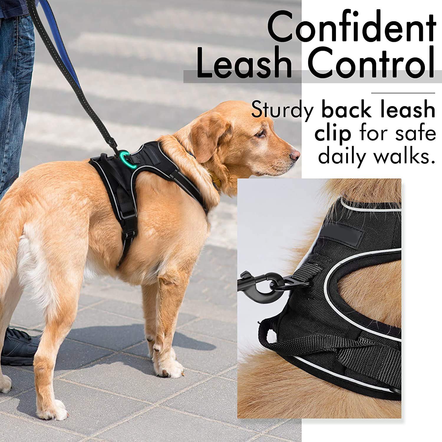 OKKPETS Hot Sale K9 Training Harness Reflective Tough Adjustable Pet Dog Har Accessories Custom Leash No Pull Dog Harness Set