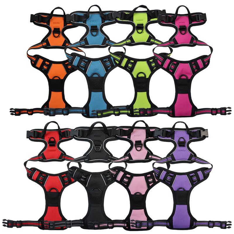 OKKPETS Hot Sale K9 Training Harness Reflective Tough Adjustable Pet Dog Har Accessories Custom Leash No Pull Dog Harness Set