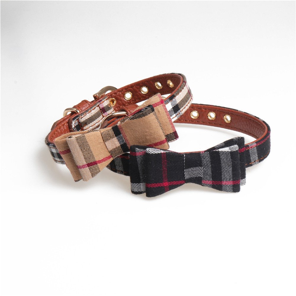 hot selling New spot Bow dog Collar Dog Triangle Scarf PU leather Pet Collar Set