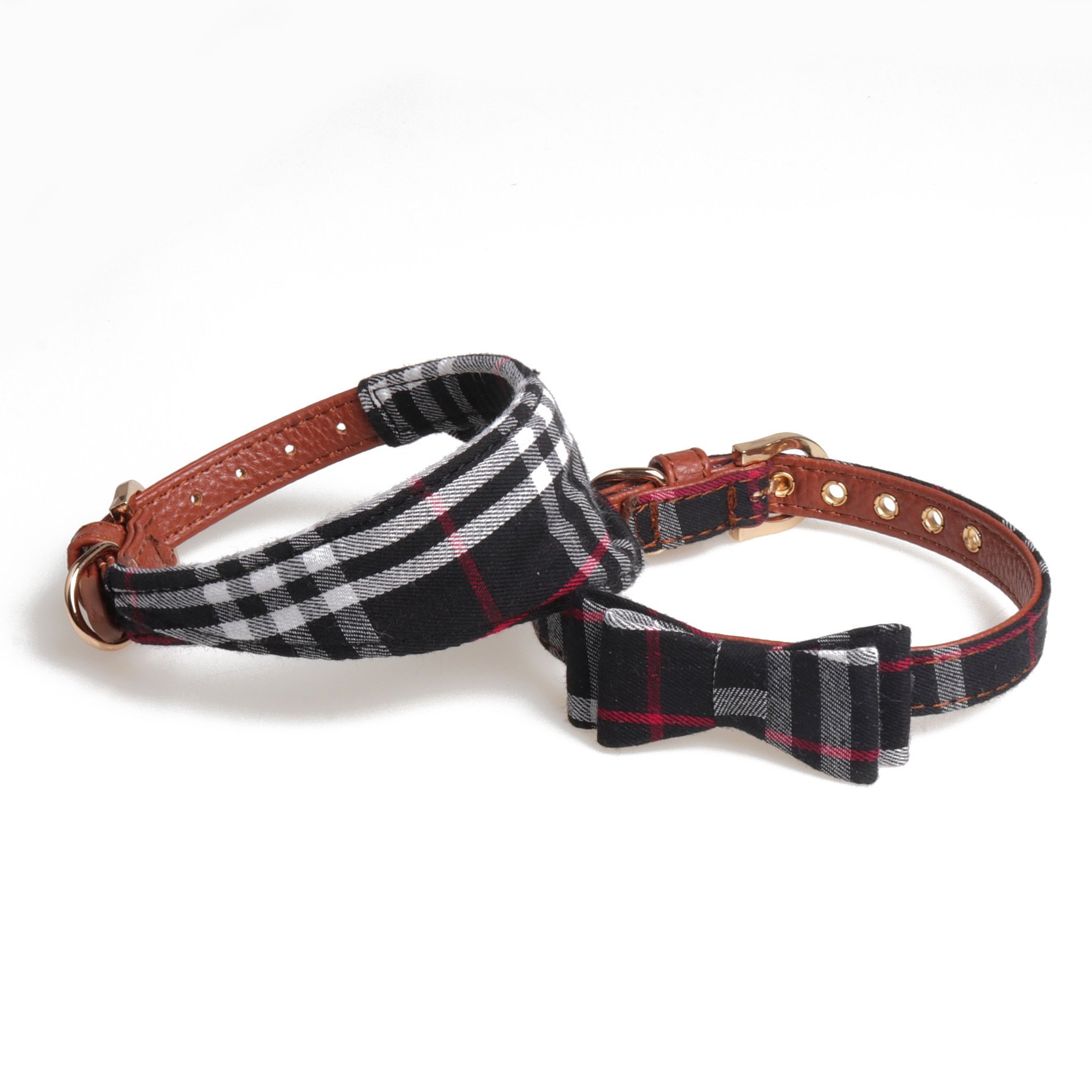 hot selling New spot Bow dog Collar Dog Triangle Scarf PU leather Pet Collar Set