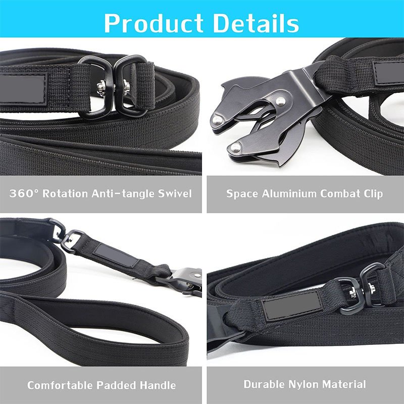 New design wholesale dog pet supplies nylon dog leash Swivel combat rope dog leash