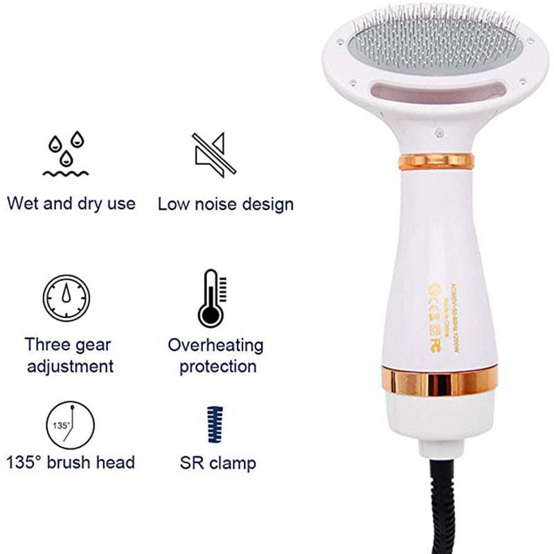 2-In-1 Hair dryers and comb brush maquina cortar pelo mascotas electric 2 temperature quick dry dog hair dryer pet dryer