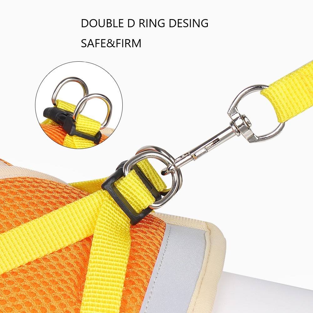 Wholesale Cute Designer Lovely Adjustable Personalized Custom Logo Durable Pet Dog Harness Safety Vest And Leash Set