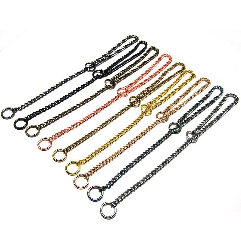 New Fashion Mini Size stainless steel luxury training choke curb chain collar for dog