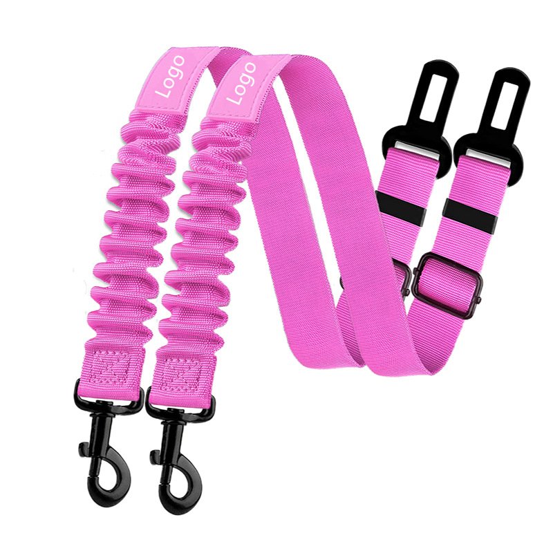 Adjustable Dog Car Safety Booster Seat Belt Flexible Stretch Nylon Rope Dog Leashes