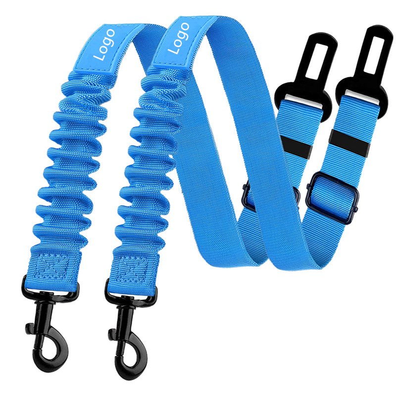 Adjustable Dog Car Safety Booster Seat Belt Flexible Stretch Nylon Rope Dog Leashes