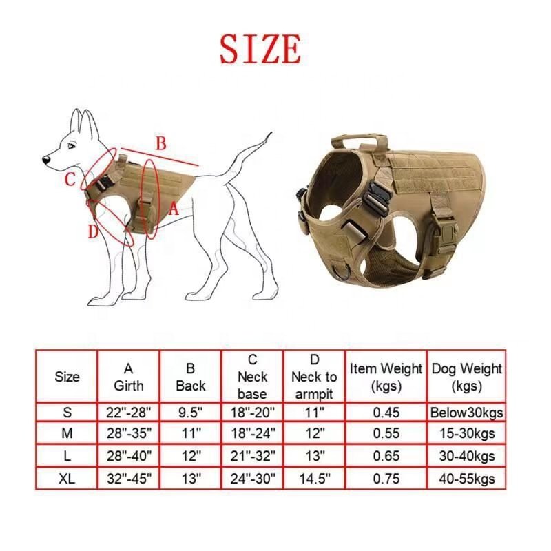 Custom Tactical Dog Training Harness Pet harness luxury dog leash set chest dog 1000D nylon camouflage