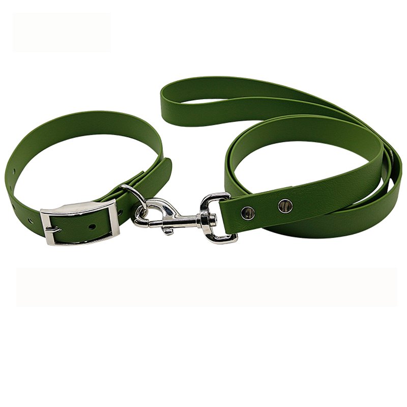 Durable PVC Coated Nylon Webbing Dog Collar & Leash Small Medium Large Dogs Accessory with Rivet Decoration PET Supplies China