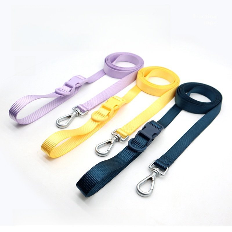 Dog Leashes 2 in 1 collar leash webbing adjustable nylon dog traction rope hands free crossbody multifunctional pet leash