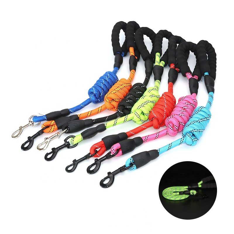 1.5m Reflective Nylon Dog Traction Rope Braided Climbing Rope Dog Lead Dog Leash cat leash and set