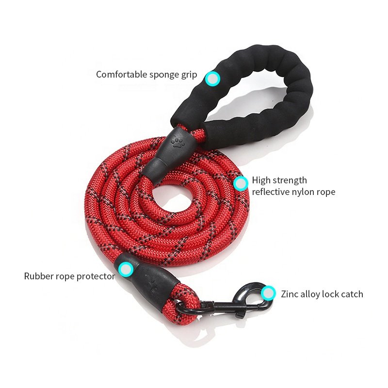 1.5m Reflective Nylon Dog Traction Rope Braided Climbing Rope Dog Lead Dog Leash cat leash and set
