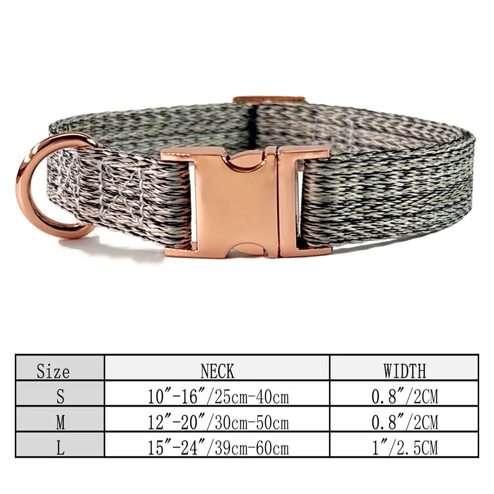 Custom Dog Collar with Metal Buckle - Pet Collars Personalized with Name and Phone Number & Other Sizes for Small & Large Dogs