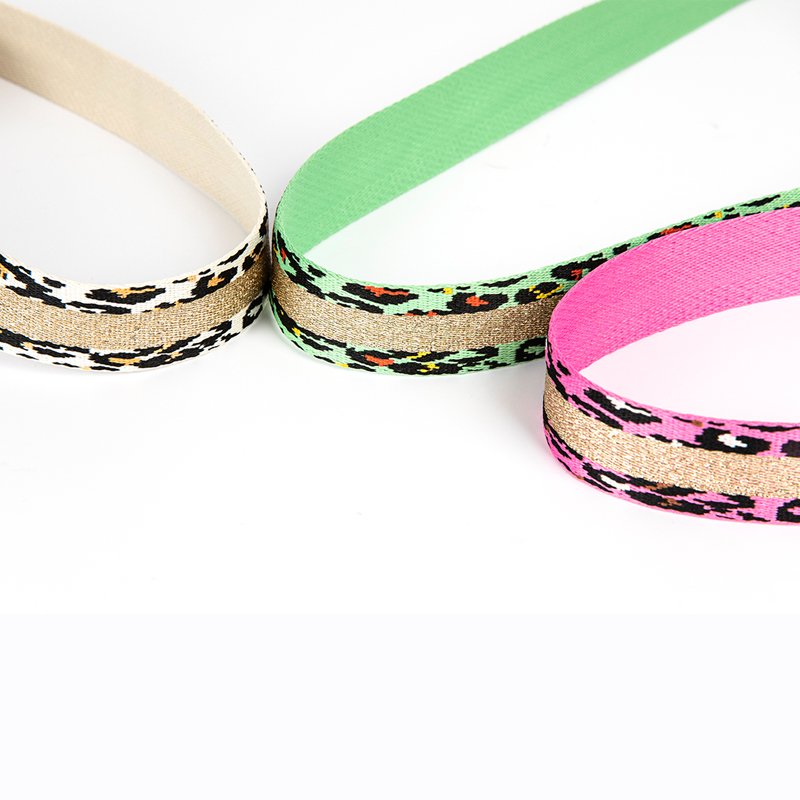 Jude Personalise Jacquard Leopard-print Interlic Recycled Pet Dog Webbing For Dog Leash Collars