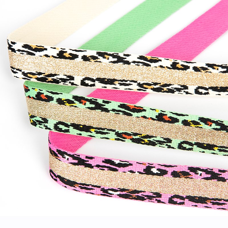 Jude Personalise Jacquard Leopard-print Interlic Recycled Pet Dog Webbing For Dog Leash Collars