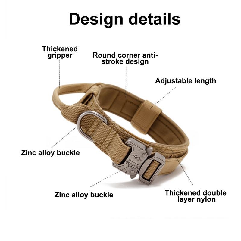 High Quality Heavy Duty Metal Buckle Pet Collar Large Dogs Collar And Leash Set Tactical Dog Collars