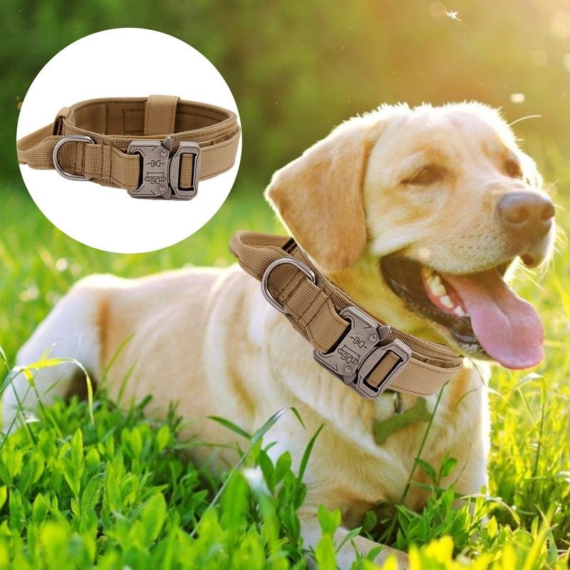 High Quality Heavy Duty Metal Buckle Pet Collar Large Dogs Collar And Leash Set Tactical Dog Collars