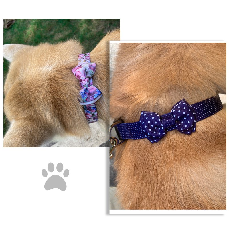 Free Sample Sublimation Adjustable Comfortable Personalized Custom Bow Tie Pet Dog Collar And Leash Set
