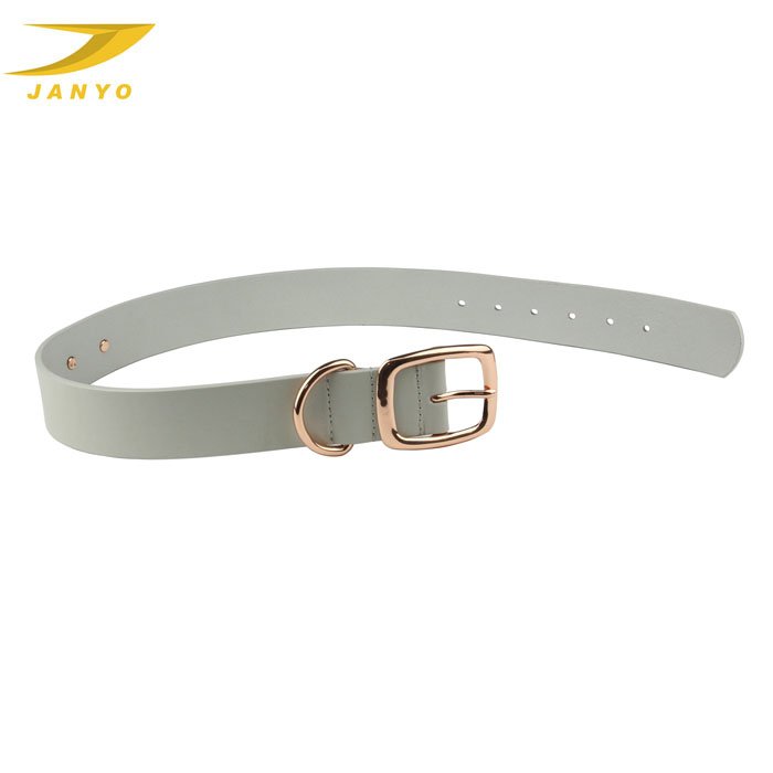 OEM Luxury rose gold buckle leather dog collar with name plate