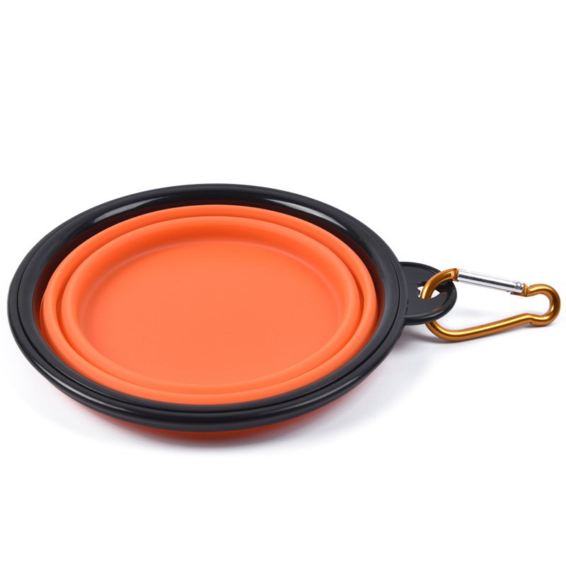 Amazon Cat Bowl Pet Folding 18 Portable Black Side Folding Dog Basin Feeding Silicone Pet Bowl Custom Logo 1 Color GM-LW199