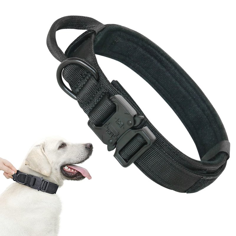 High Quality Heavy Duty Metal Buckle Pet Collar Large Dogs collar And leash Set Tactical Dog Collars