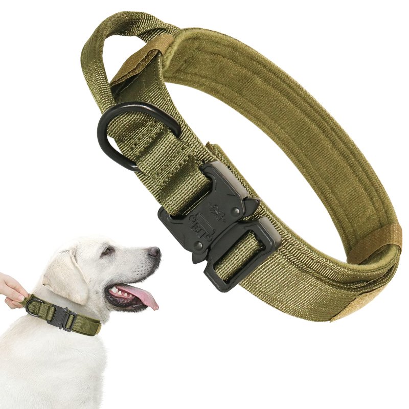 High Quality Heavy Duty Metal Buckle Pet Collar Large Dogs collar And leash Set Tactical Dog Collars