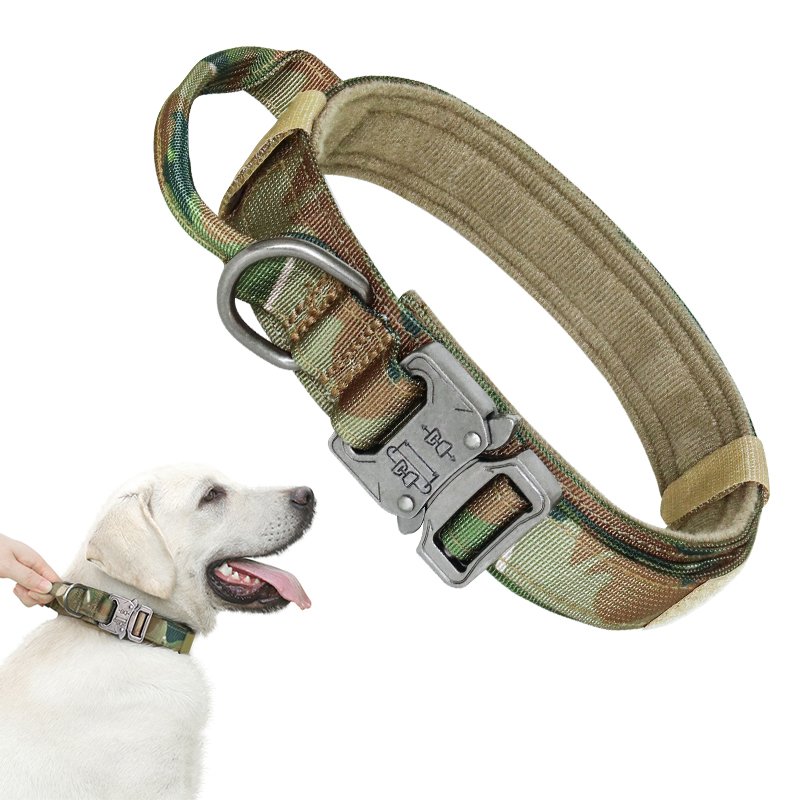 High Quality Heavy Duty Metal Buckle Pet Collar Large Dogs collar And leash Set Tactical Dog Collars