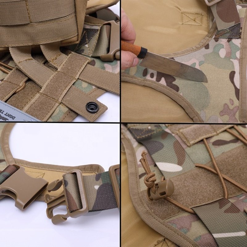 Factory luxury wholesale harness dog leash set chest dog 1000D custom strong leather leashes camouflage dog pet harness