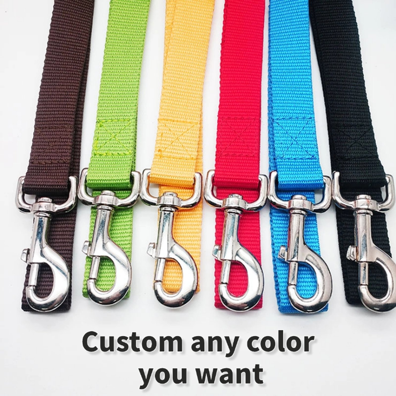 Personalized Diy Customized Big Metal Buckle Reflective Custom Printed Logo Tactical Collar Cat Dog Pet Leashes Collar Dog Leash