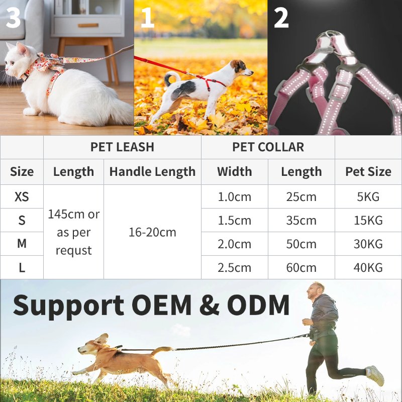 Personalized Diy Customized Big Metal Buckle Reflective Custom Printed Logo Tactical Collar Cat Dog Pet Leashes Collar Dog Leash