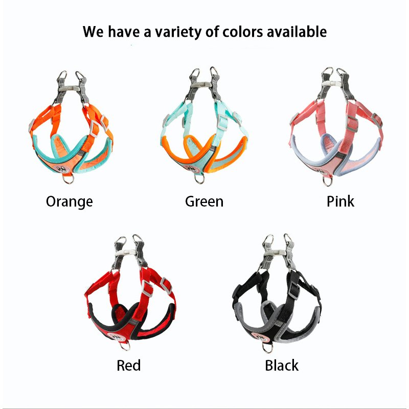 Hot selling items pet supplies breathable cloth fashion pet dog harness vest leash lead collars set of reflective harness