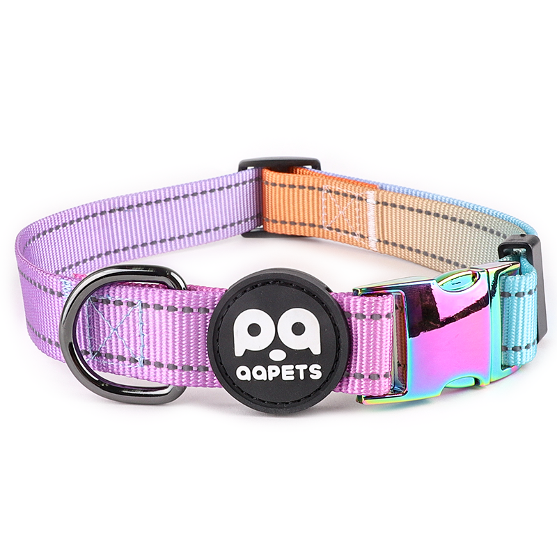 Pets new inventions polyester sublimation best dog leash designer custom gradient metal buckle dog collar
