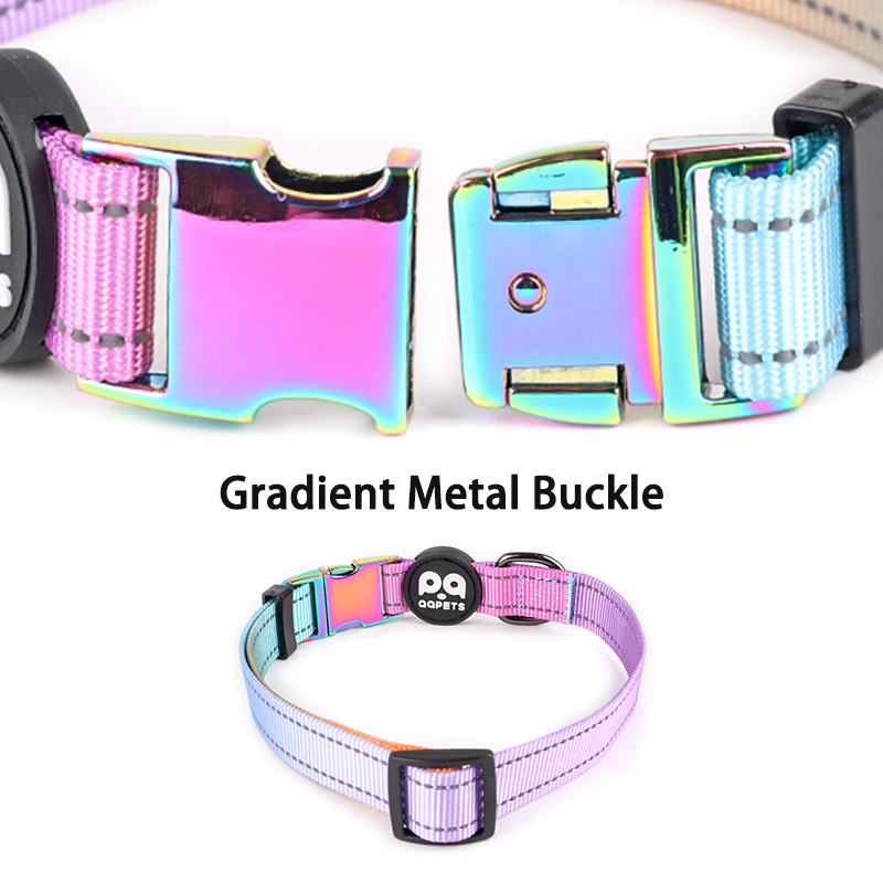 Pets new inventions polyester sublimation best dog leash designer custom gradient metal buckle dog collar