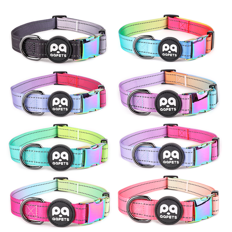 Pets new inventions polyester sublimation best dog leash designer custom gradient metal buckle dog collar
