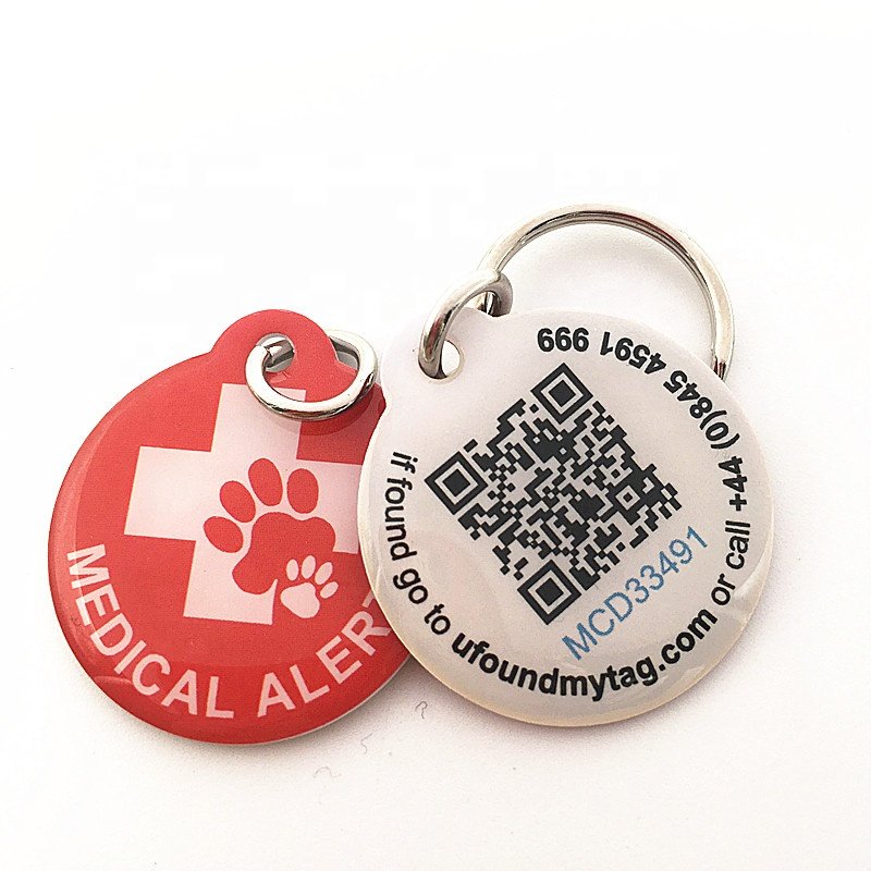 Cheap Metal Stainless Iron PVC Print Custom Logo Unique ID Tag QR Code Dog Collars Pet Tag Pet Products
